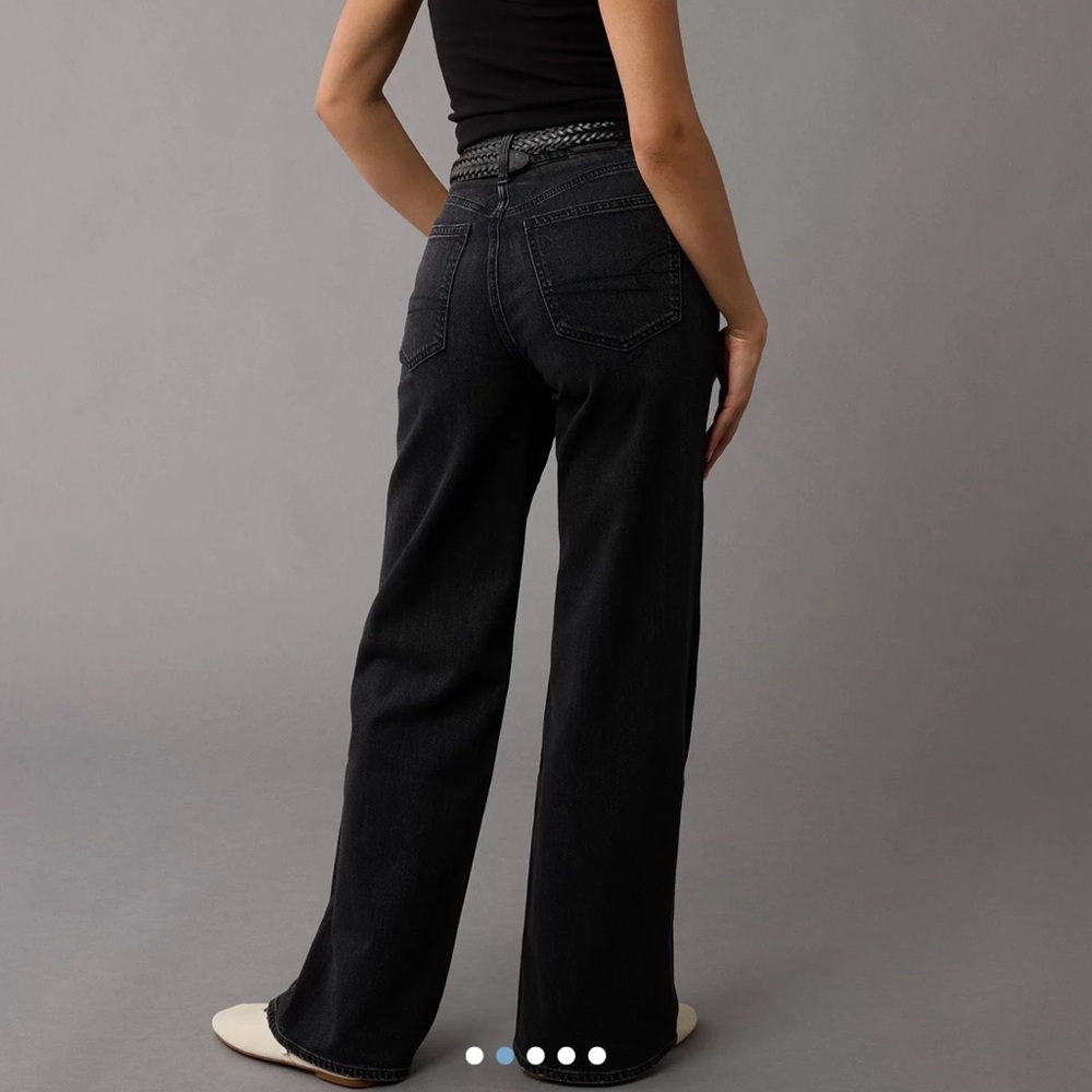 AE Dreamy Drape Stretch Curvy Super High-Waisted Baggy Wide-Leg Jean, SHORT - Picture 3 of 9